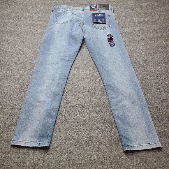Chaps Jeans Mens 32x30 Blue Slim Straight Fit Denim Stretch Classic New Tags - Picture 8 of 10